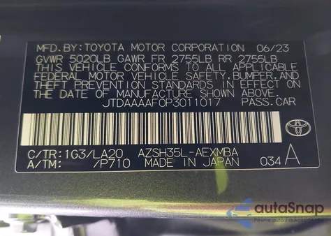 2023 Toyota Crown Limited from USA, damaged, VIN JTDAAAAF0P3011017